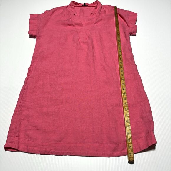 Talbots Linen Dress Women’s L P Petite Large Pink Short Sleeve Inverted Notch - Picture 9 of 9